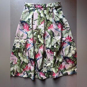 Topshop Scuba A-Line Skirt - Tropical Print